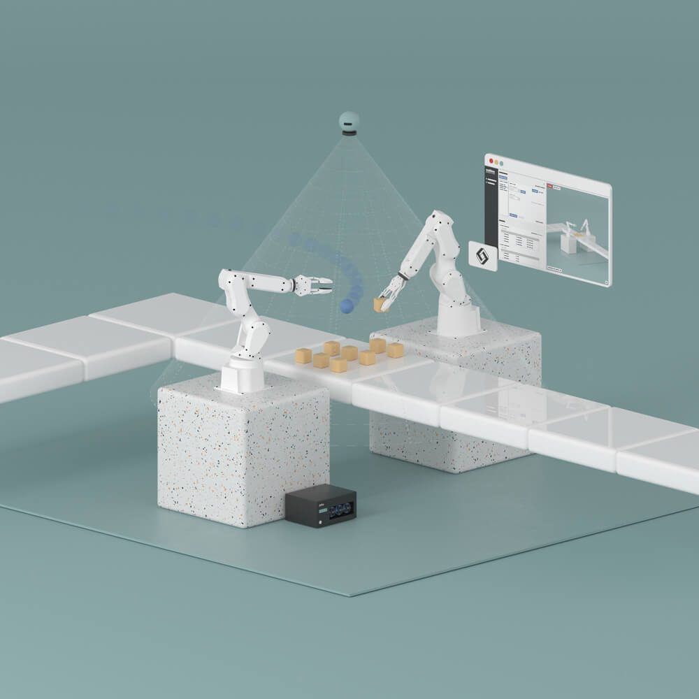 Rendering of robots using Realtime Robotics specialized processor